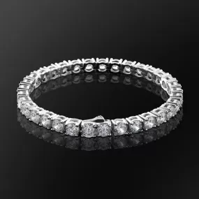 5mm White Gold CZ Diamond Mens Tennis Bracelet KRKC