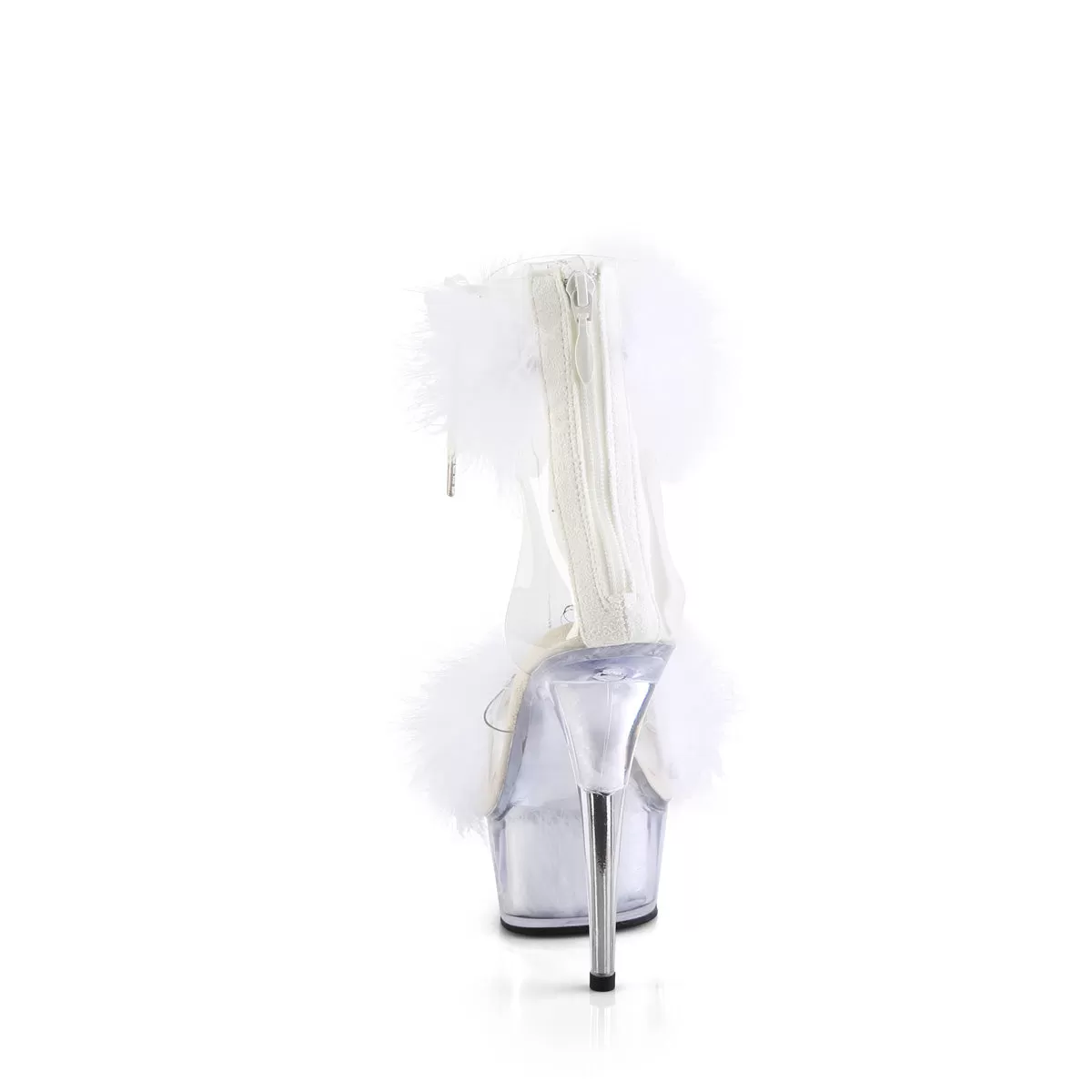 6 Inch Heel DELIGHT-624F Clear White Fur