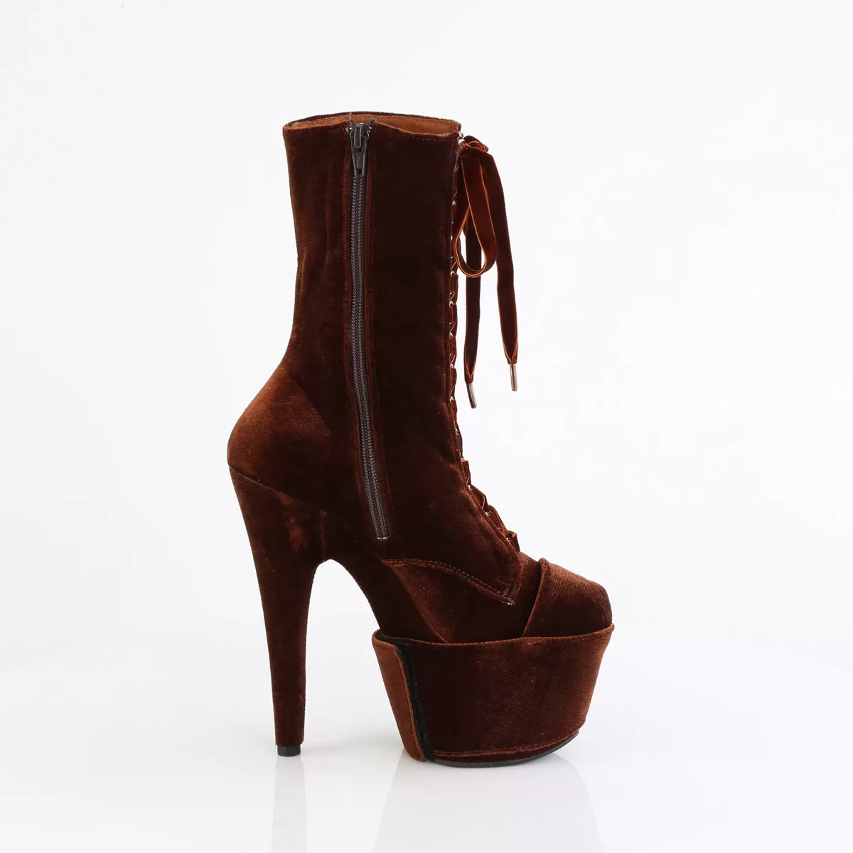 7 Inch Heel ADORE-1045VEL Brown Velvet