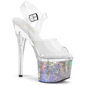 7 Inch Heel ESTEEM-708CK Silver Holo Crackle