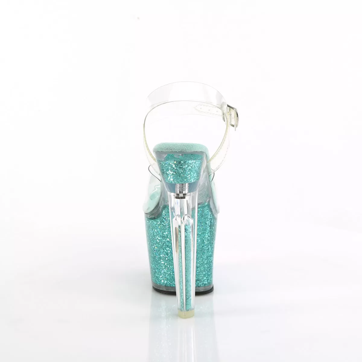 7 Inch Heel LOVESICK-708SG Clear Aqua Glitter