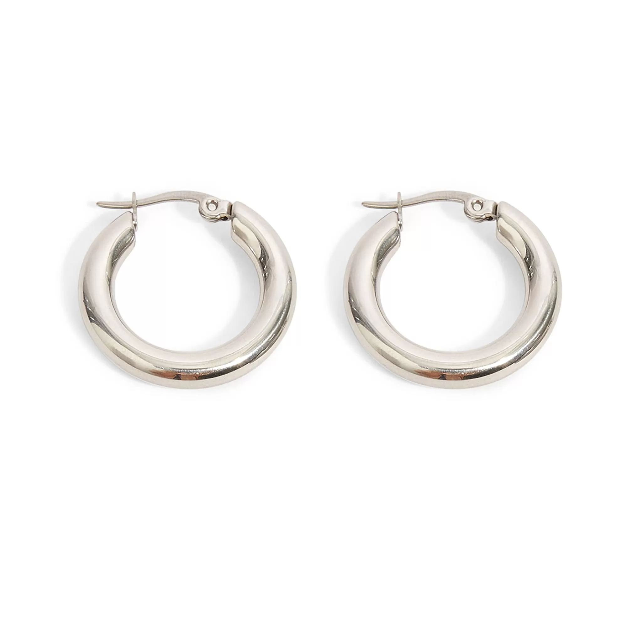 Accessorize London Women'S Water Proof  Solver Small Chunky Hoop Earrings