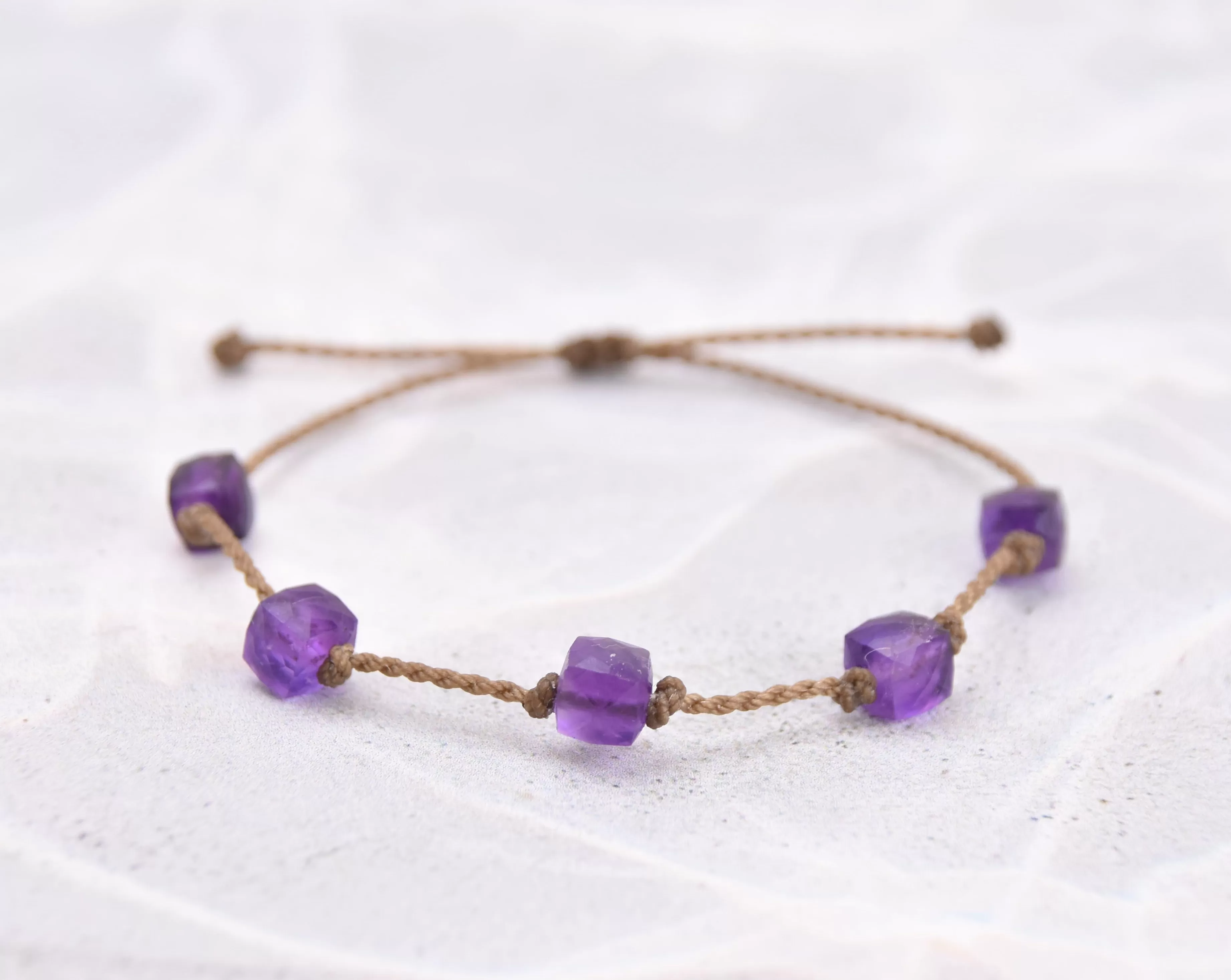 Amethyst Round & Cube - Bracelets