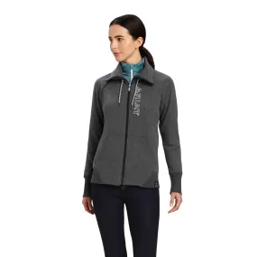 Ariat Womens Team Logo Full Zip Sweatshirt - Charcoal Grey