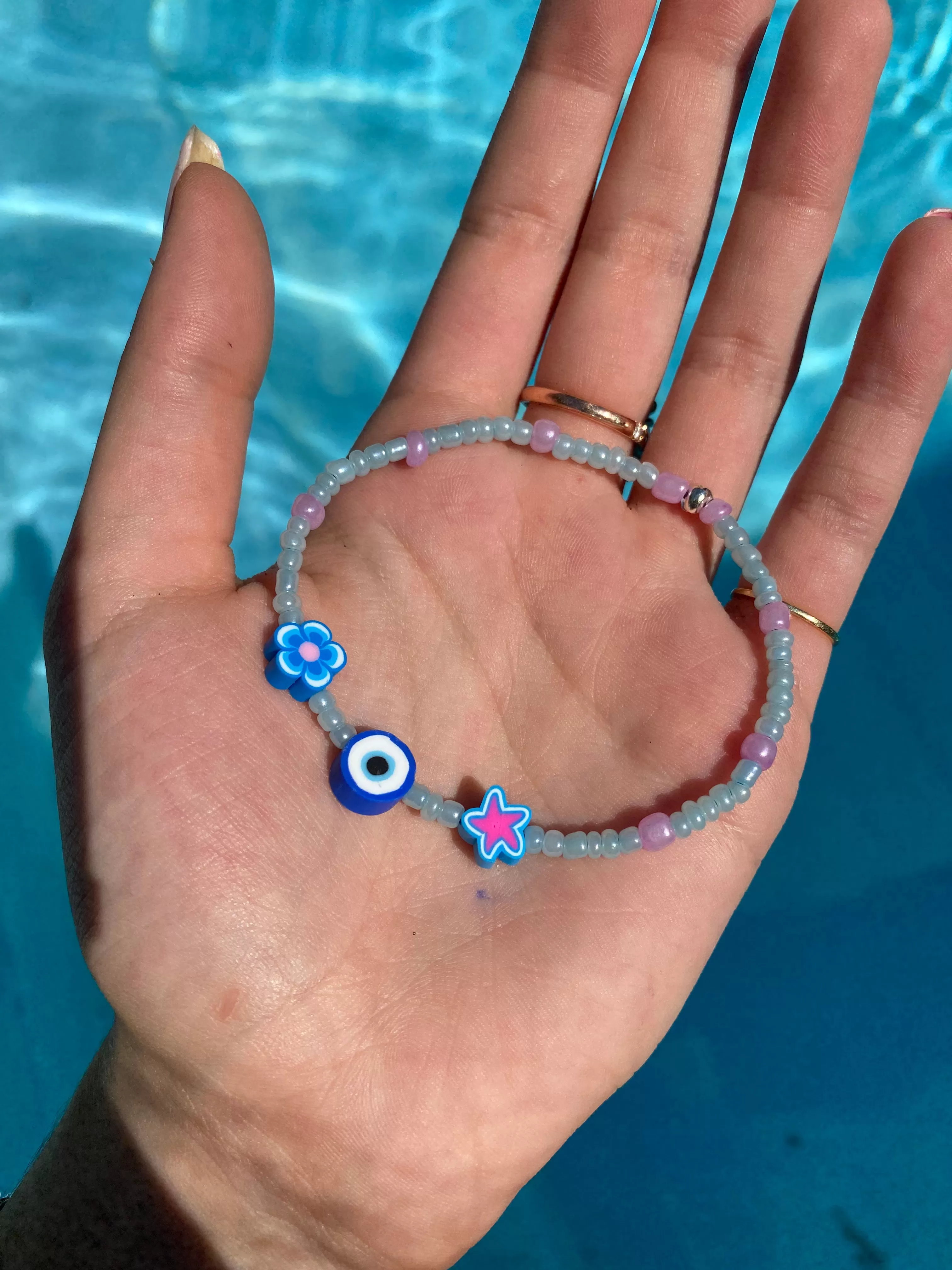 Blue Beaded Bracelet