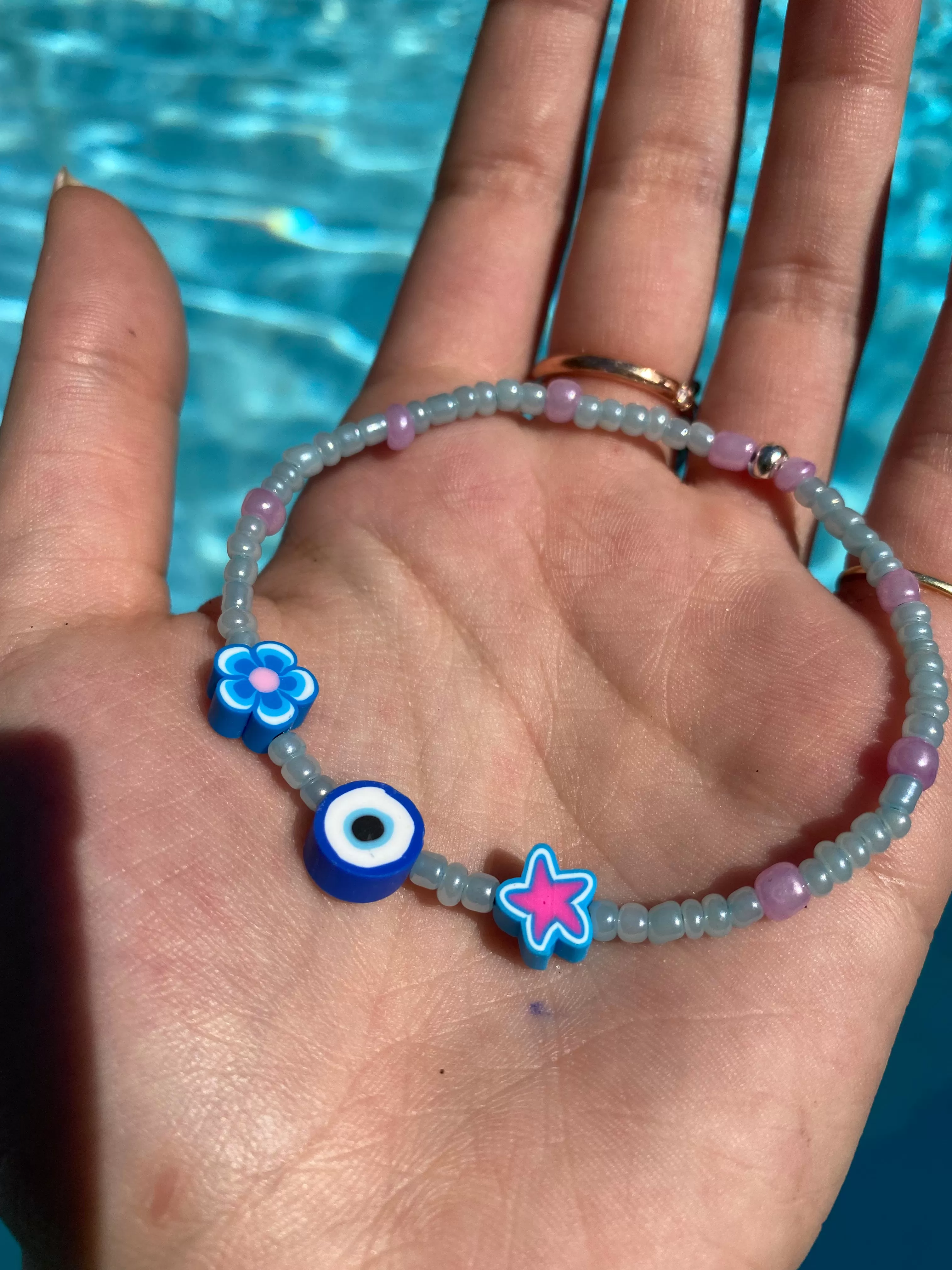 Blue Beaded Bracelet