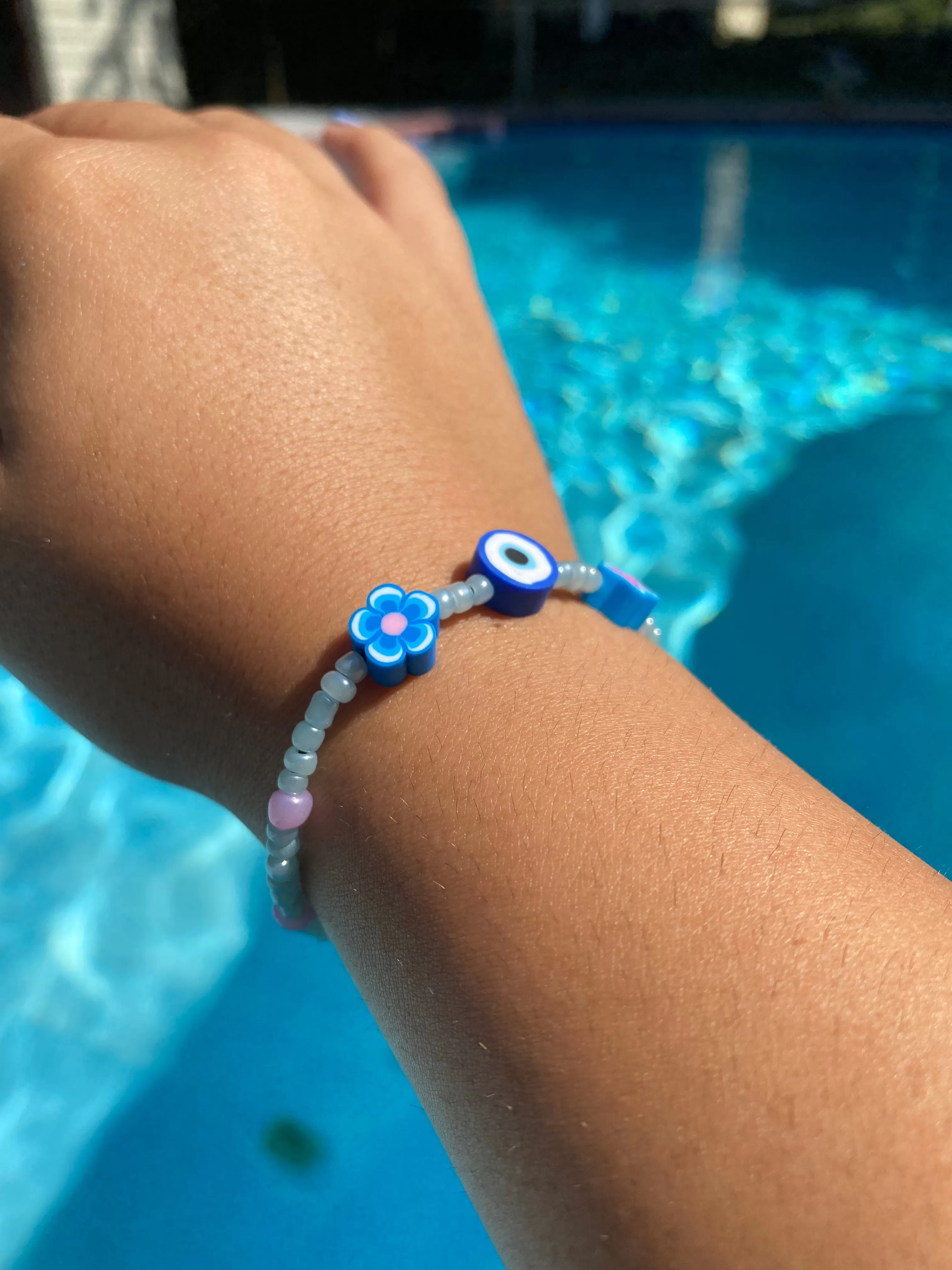 Blue Beaded Bracelet