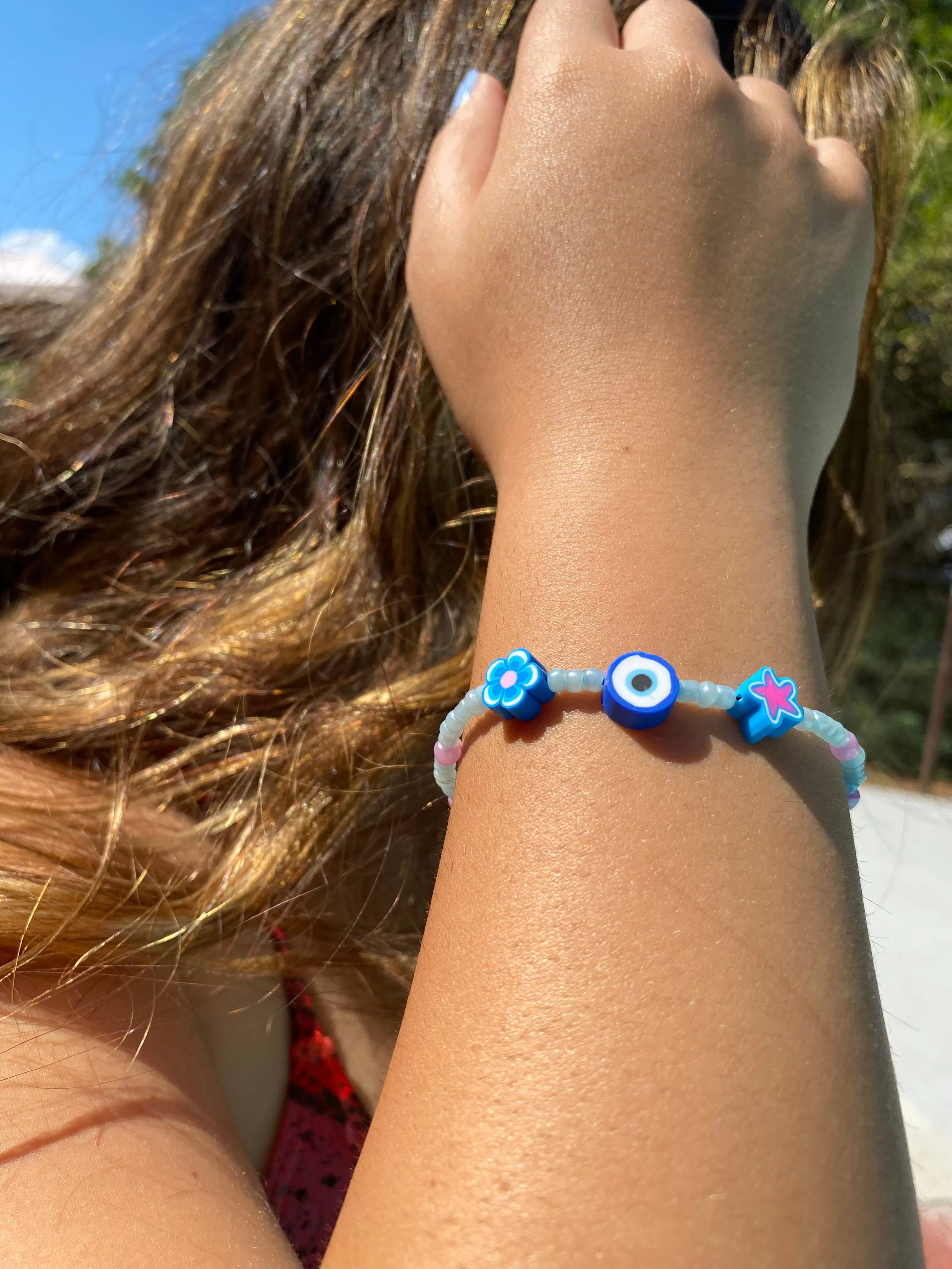 Blue Beaded Bracelet