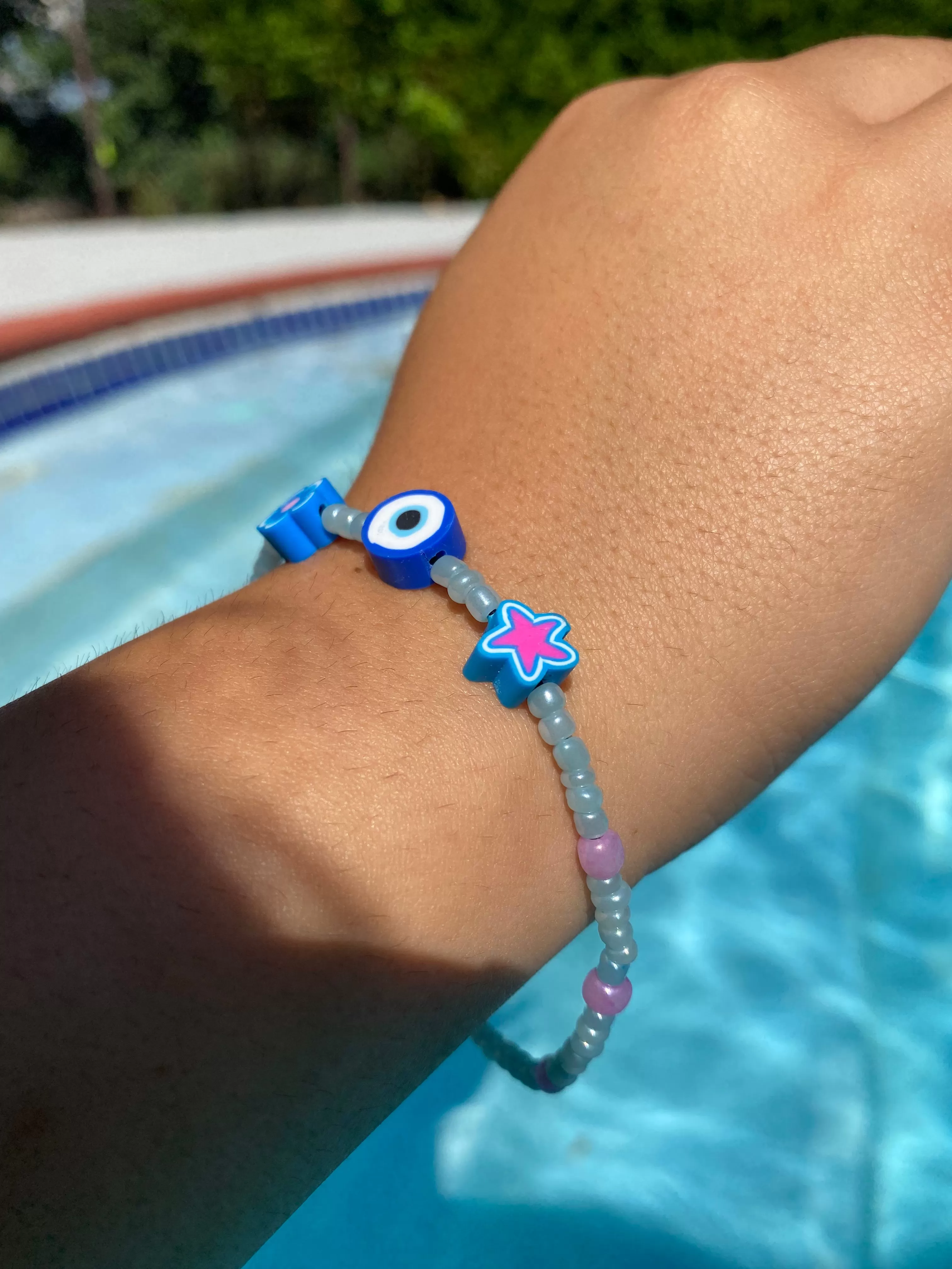 Blue Beaded Bracelet