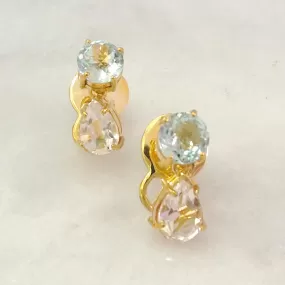 Blue Topaz & White Topaz Separates Earrings