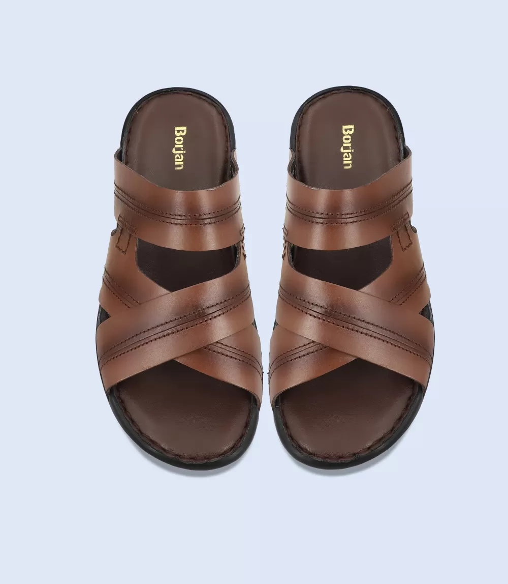 BM5490-BROWN-Men Casual Slippers