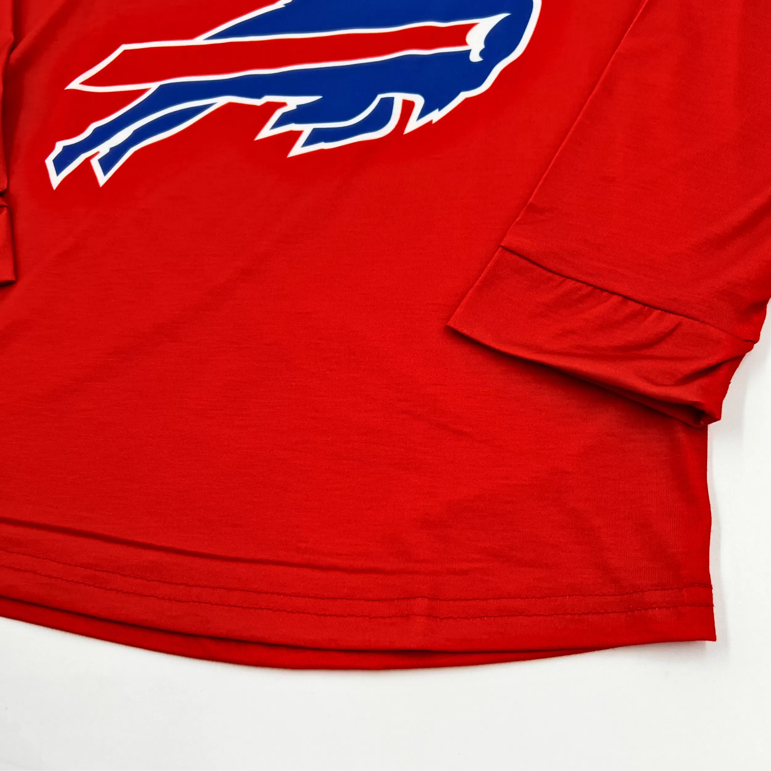 Buffalo Bills Wordmark With Big Logo Red Rash Guard Long Sleeve Shirt