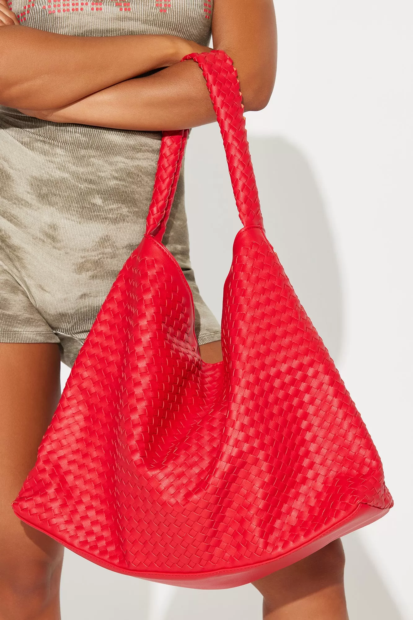 Casual Hobo Shoulder Bag - Red