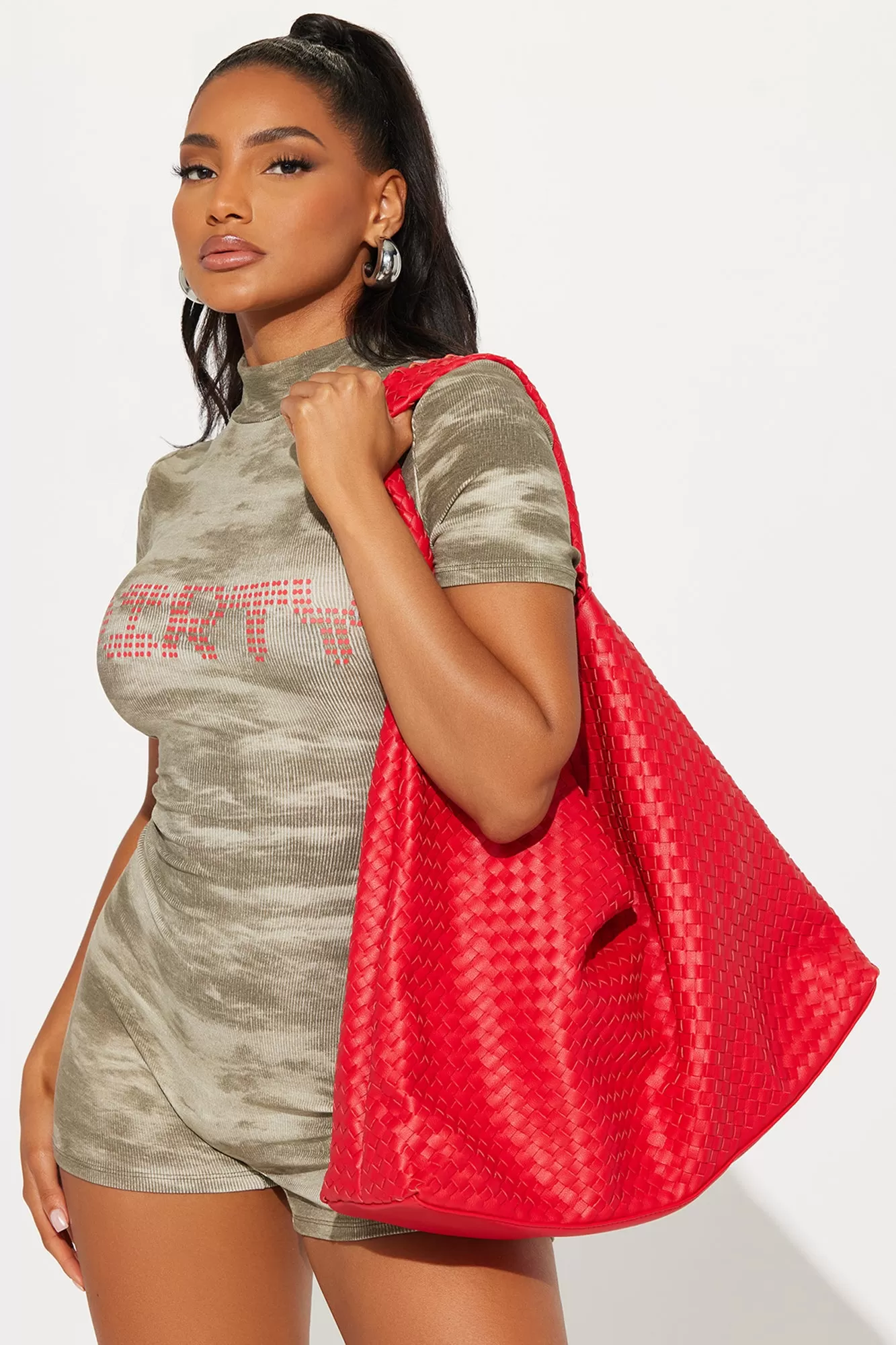 Casual Hobo Shoulder Bag - Red