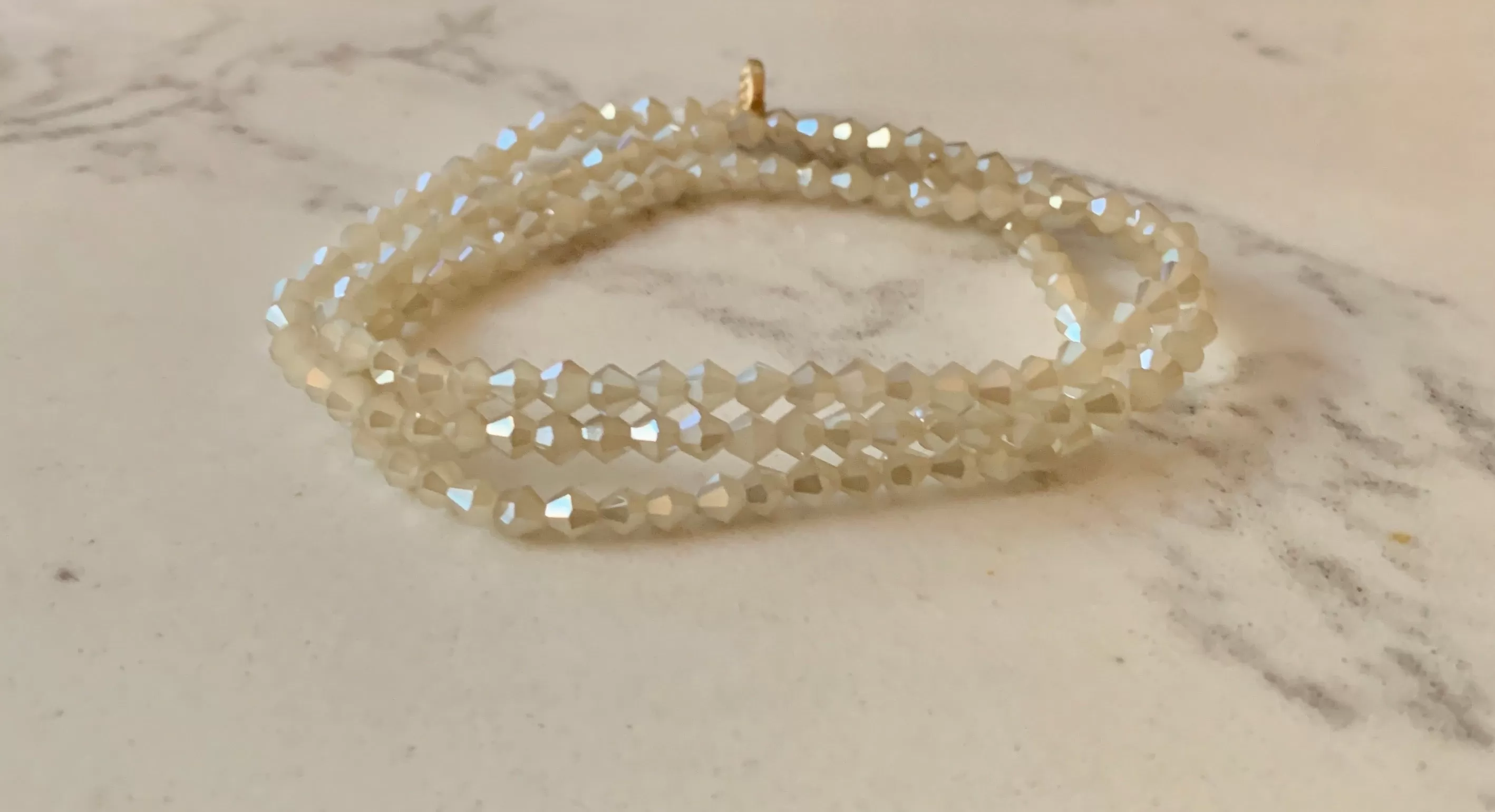 Champagne Wrap Beaded Stretch Bracelet