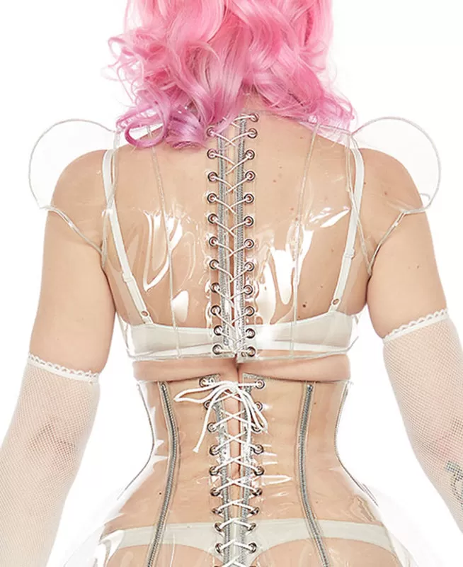 Clear PVC Lace up back shrug