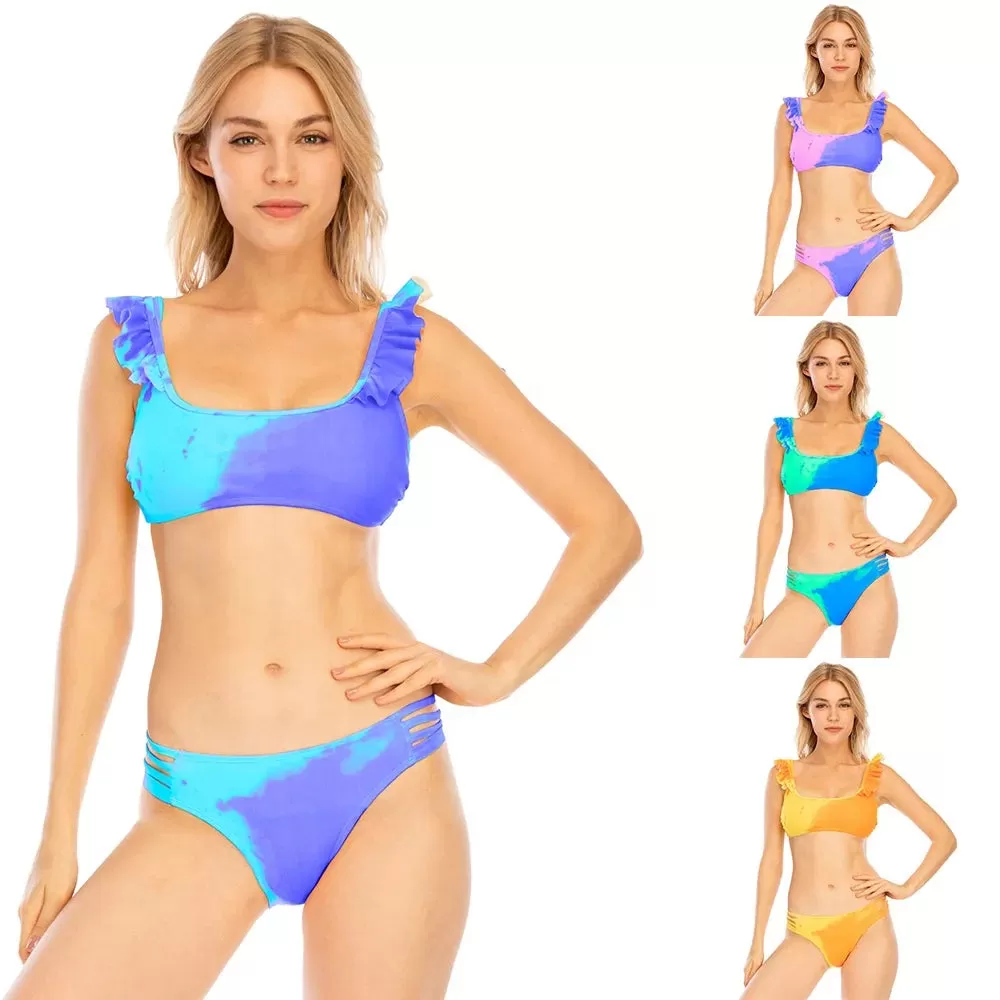 Color die pattern swimwear