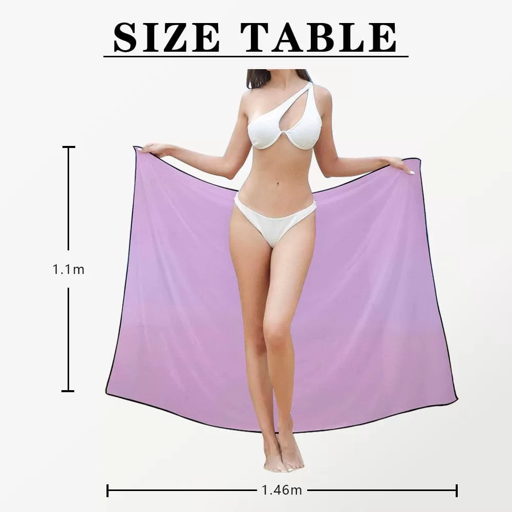 Custom Your Photo Gradient Long Sarongs Beach Wrap Personalized Bikini Cover Up