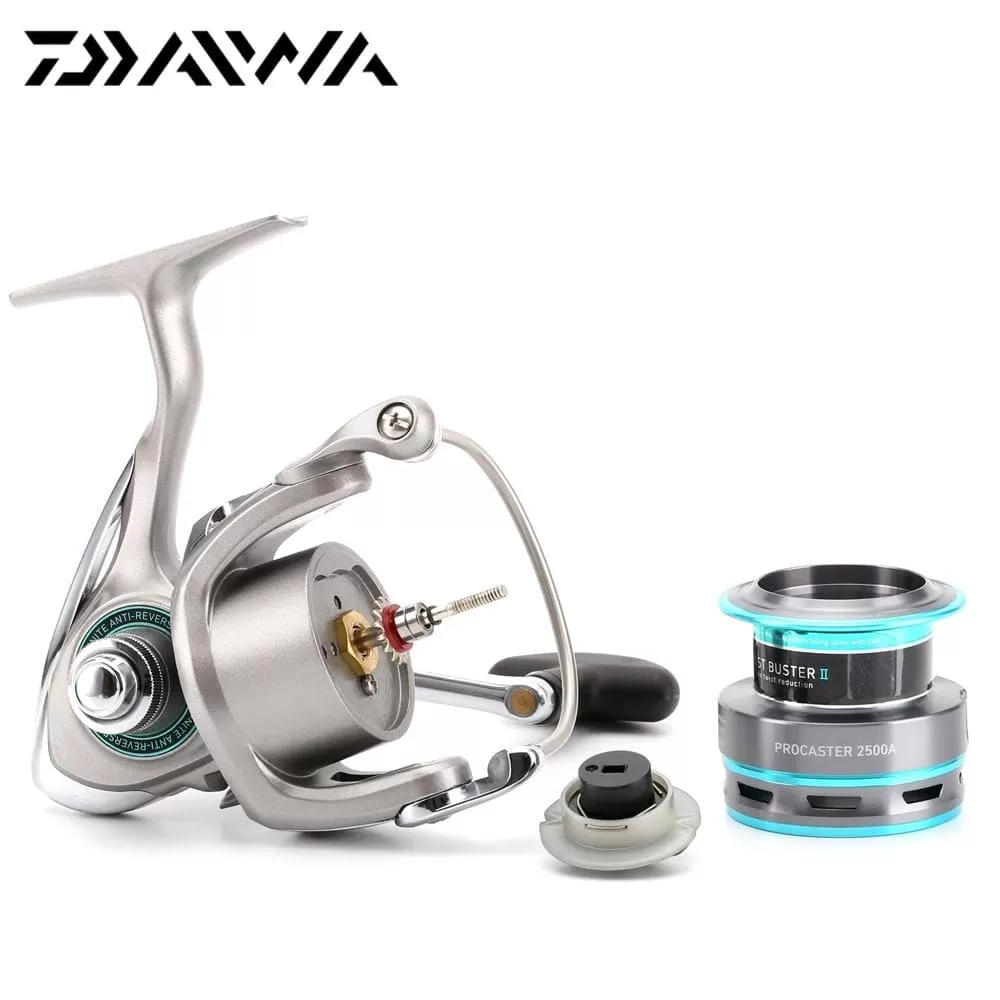 DAIWA PROCASTER 2000A 2500A 3000A 4000A Spinning Fishing Reel 7BB Folding Handle Saltwater Carp Free Metal Spare Spool Tackle