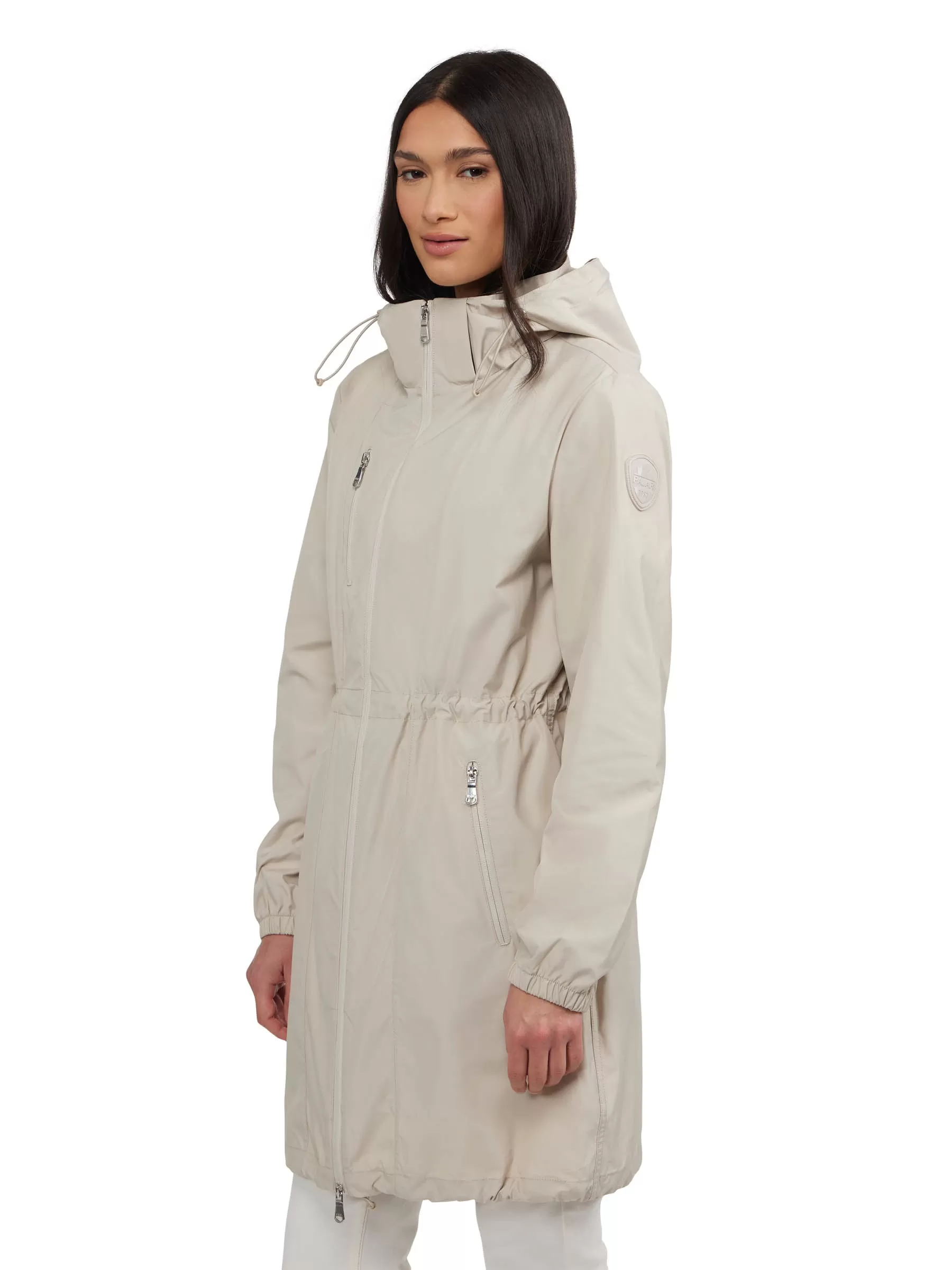 Esen Women's Long Packable Raincoat w/ Removable Hood