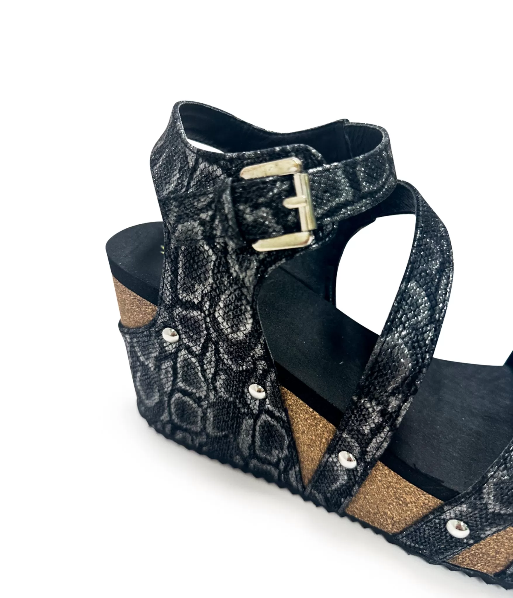 Euphoria Multi Strap Wedge in Black