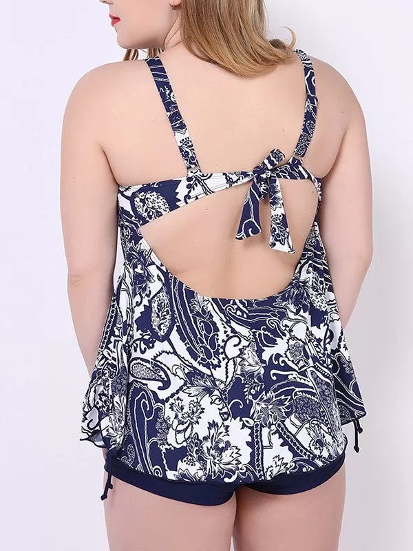 Floral Plus Size Tankini Bikini Sets