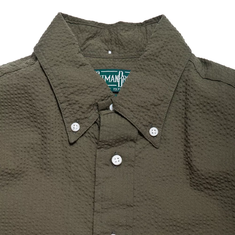 Gitman Vintage Bros. Olive Seersucker Shirt