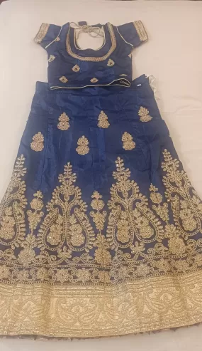 Gorgeous Blue Colored Lehenga Choli For Kids With Stone Work