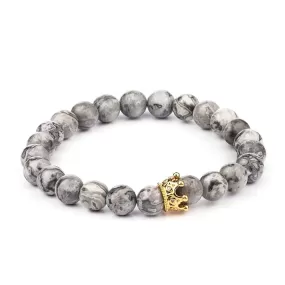 Gray Jasper Stone Crown Bracelets