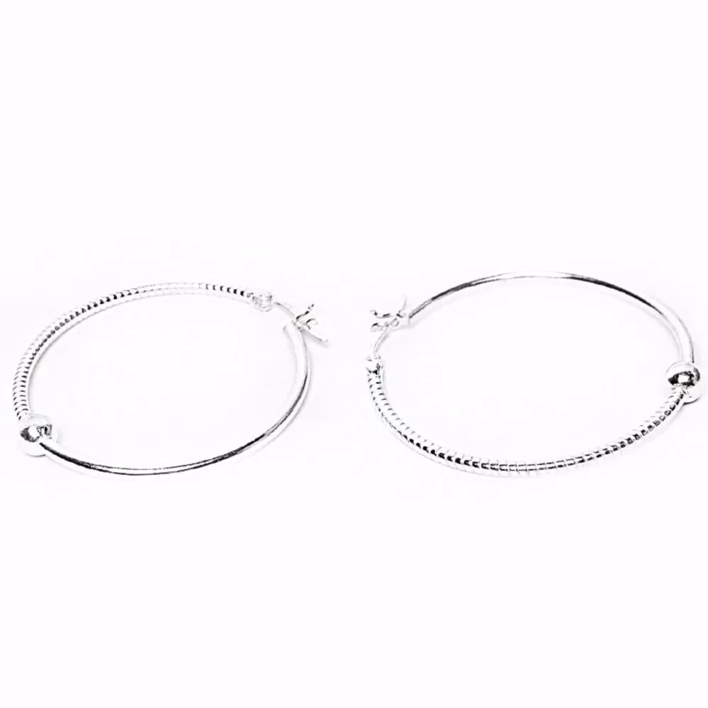 Half Polished Hoop Earrings