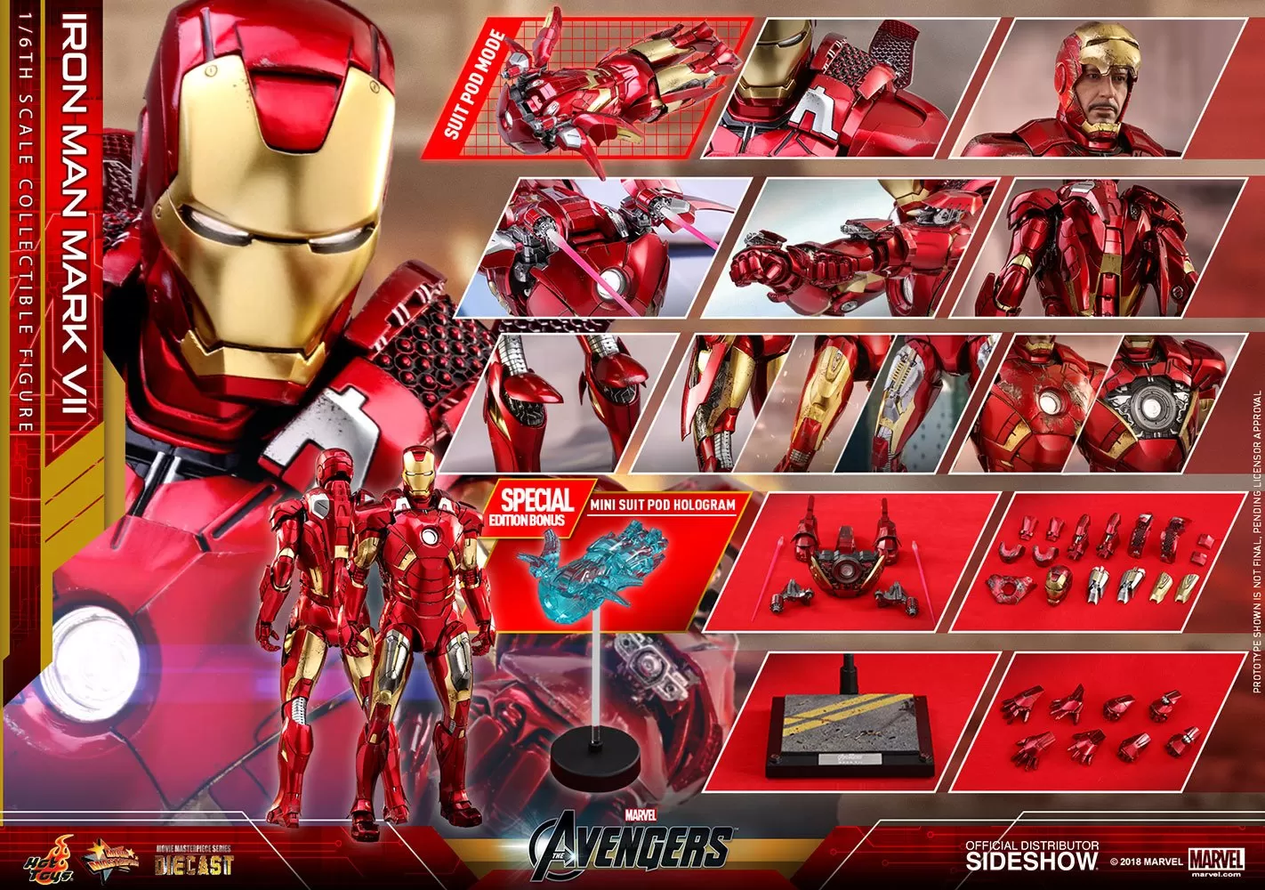 Hot Toys 1/6 Marvel Iron Man Mark VII