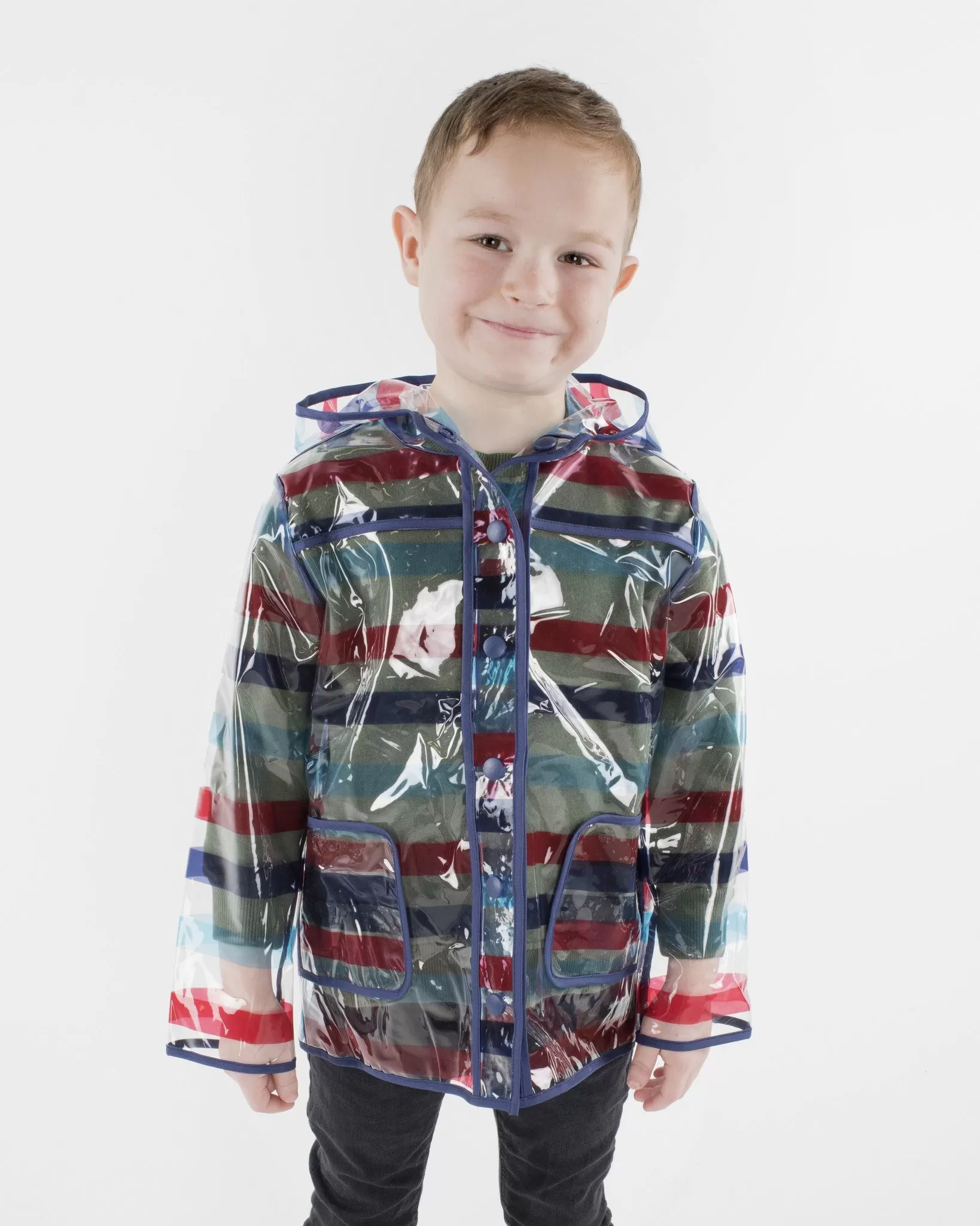 Infant Boy Peek-Through Jacket - Striped