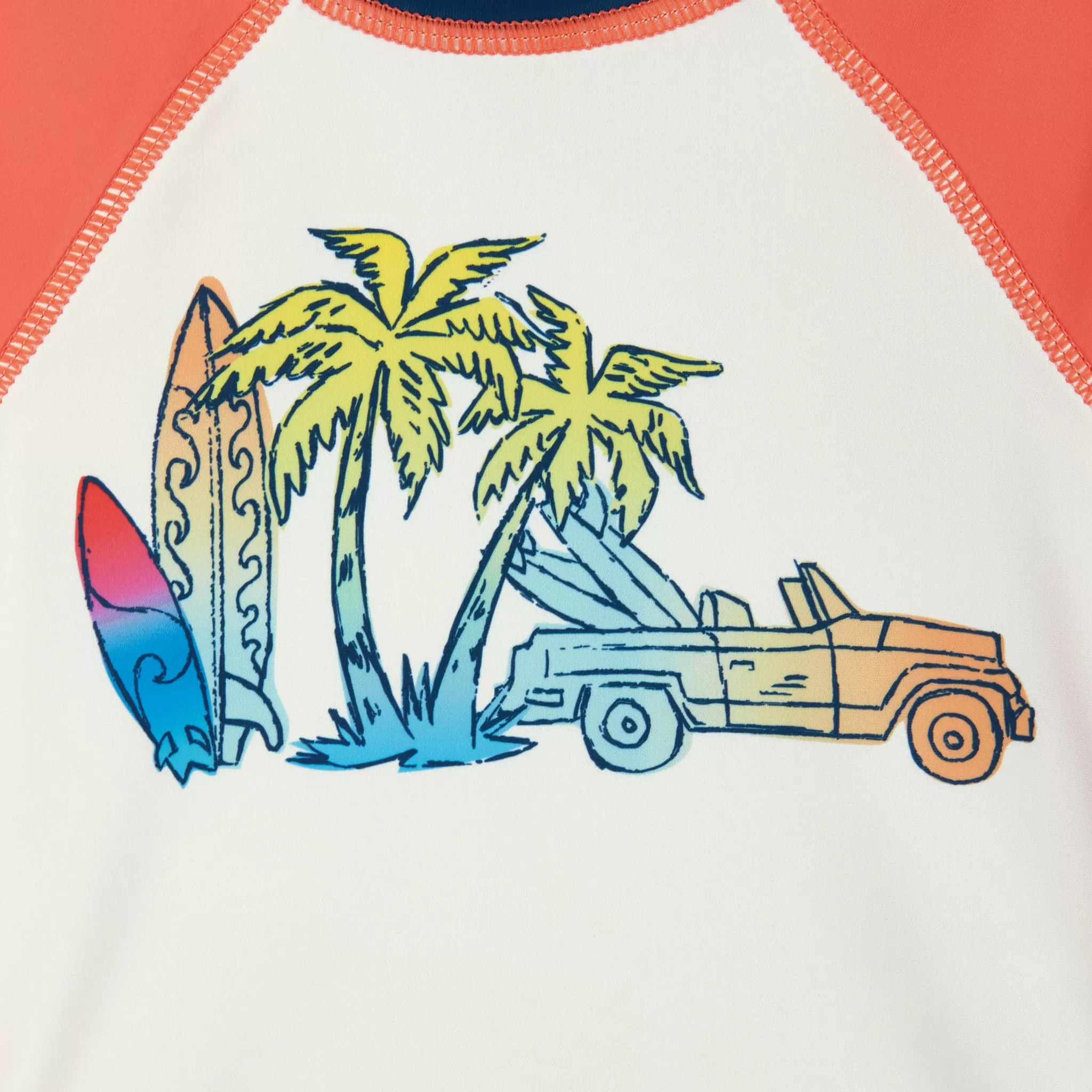 Infant Raglan Rashguard and Boardshort | Retro Beach Scene