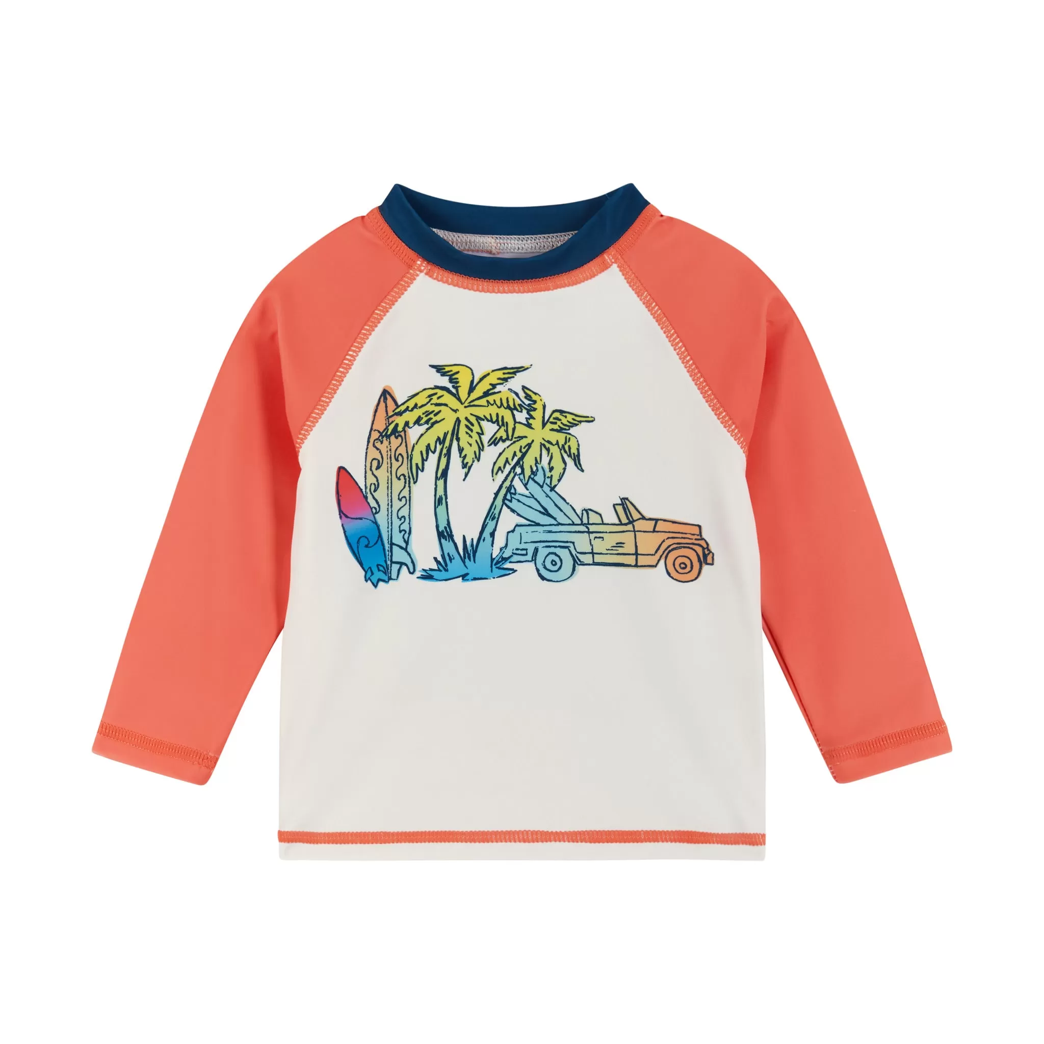 Infant Raglan Rashguard and Boardshort | Retro Beach Scene