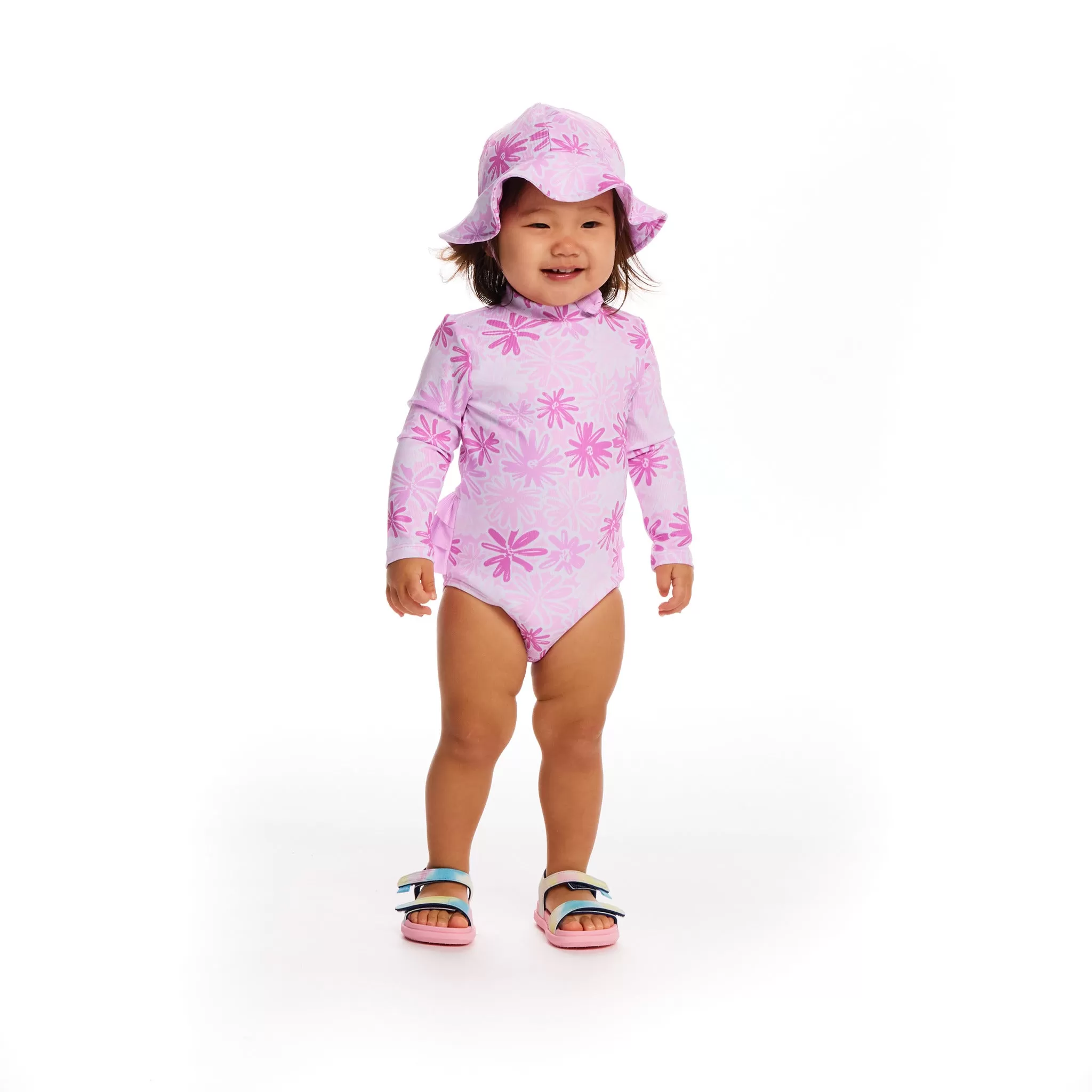 Infant Rashguard and Hat Set | Daisy Print