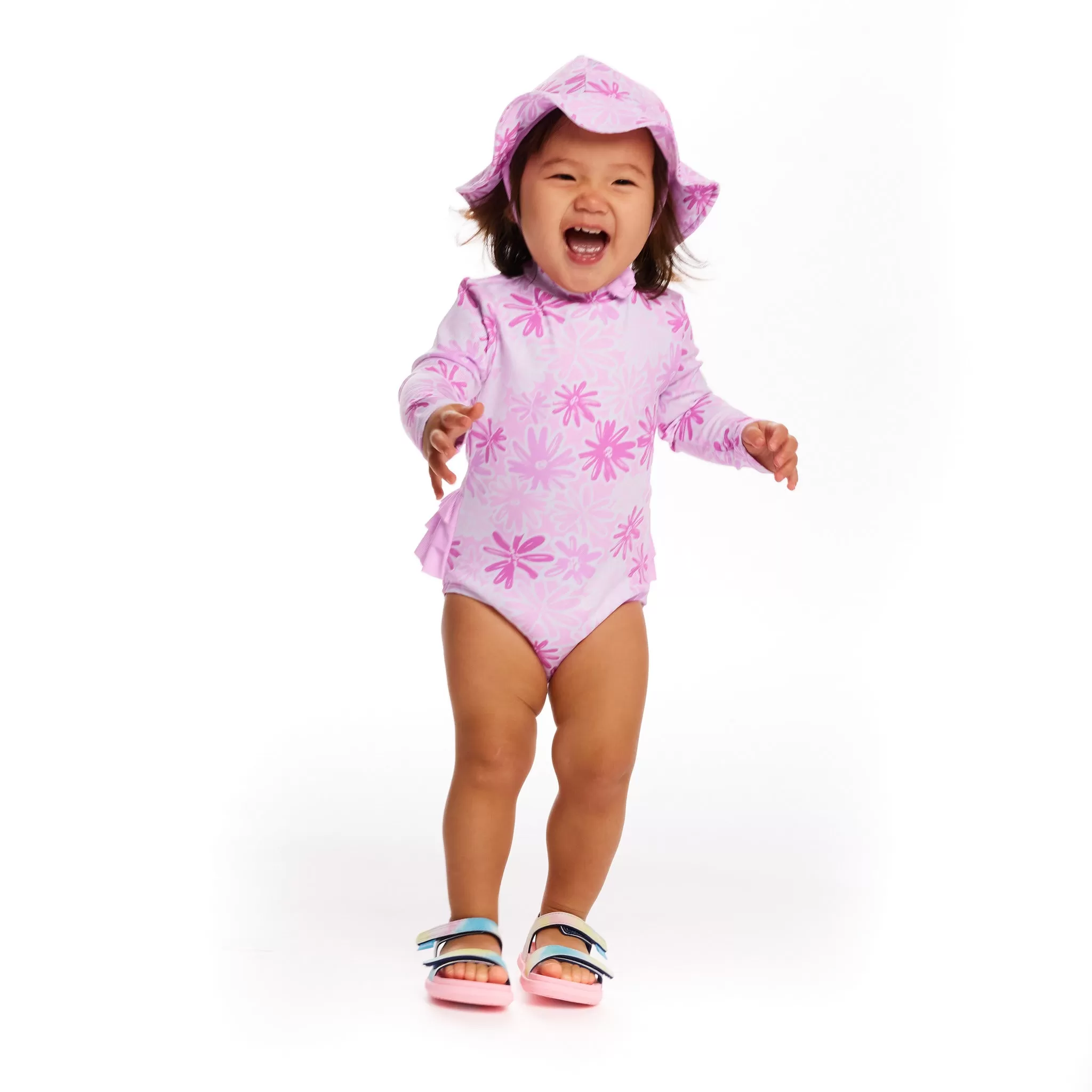 Infant Rashguard and Hat Set | Daisy Print