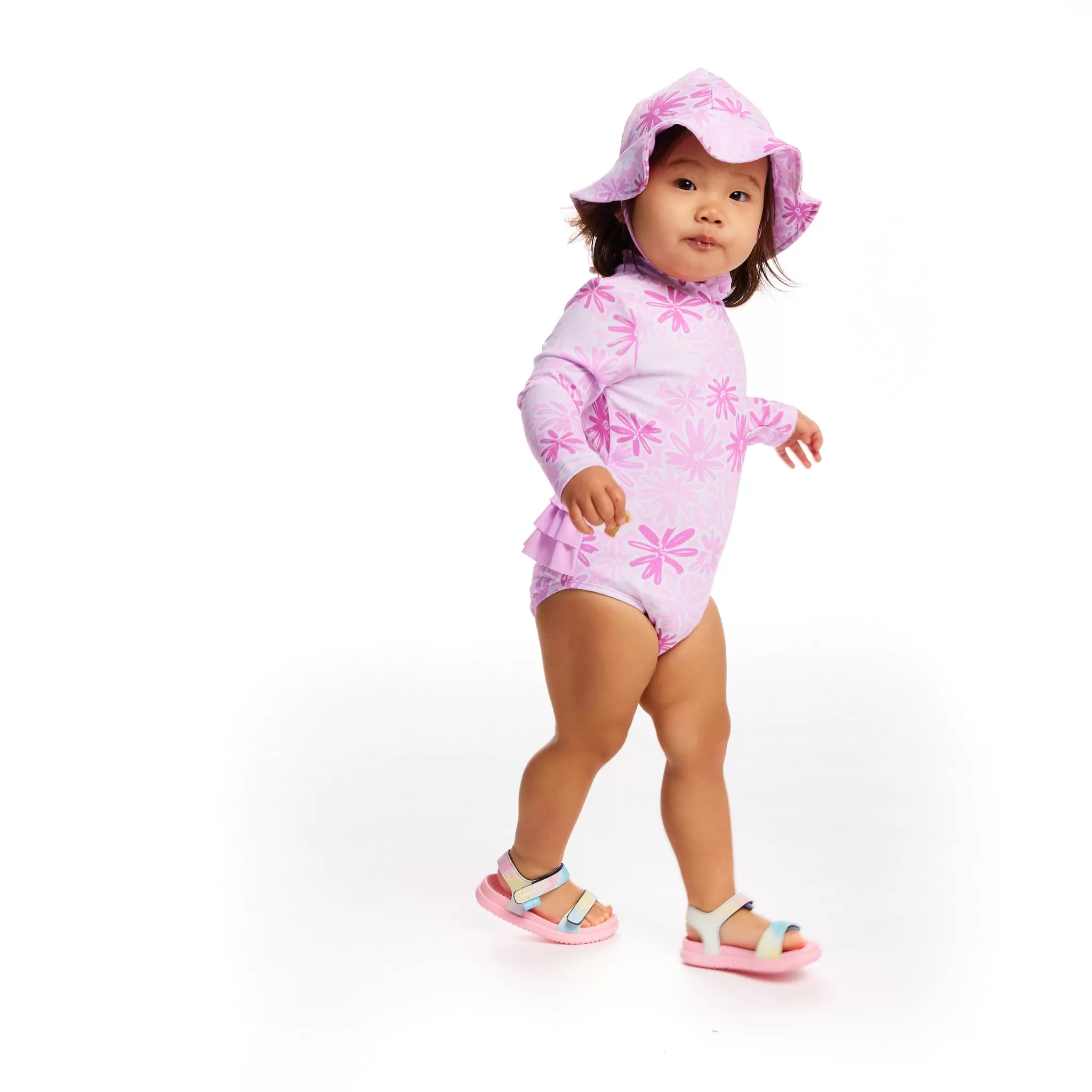 Infant Rashguard and Hat Set | Daisy Print