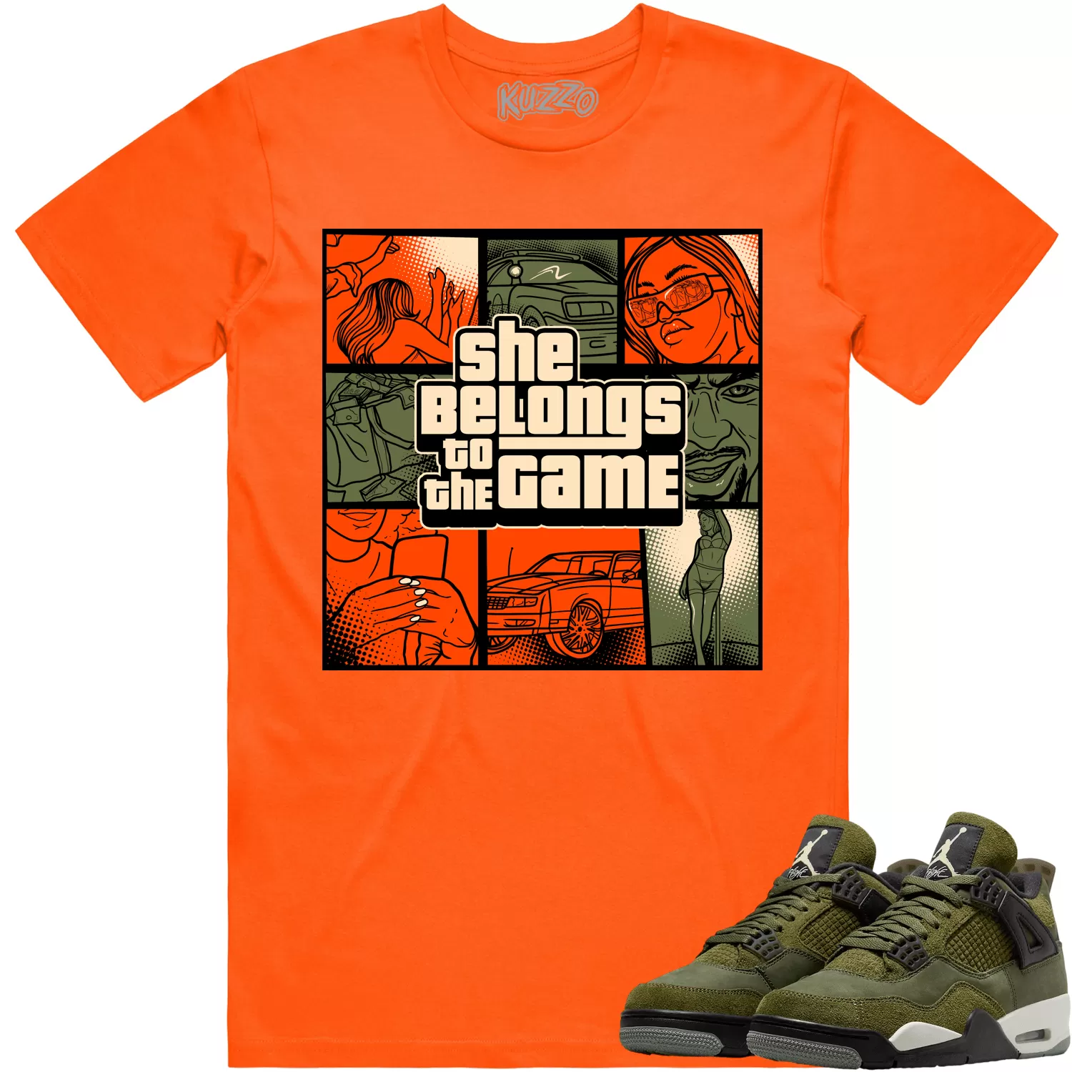 Jordan 4 Craft Olive 4s Shirt to Match - CELADON BELONGS TO THE GAME