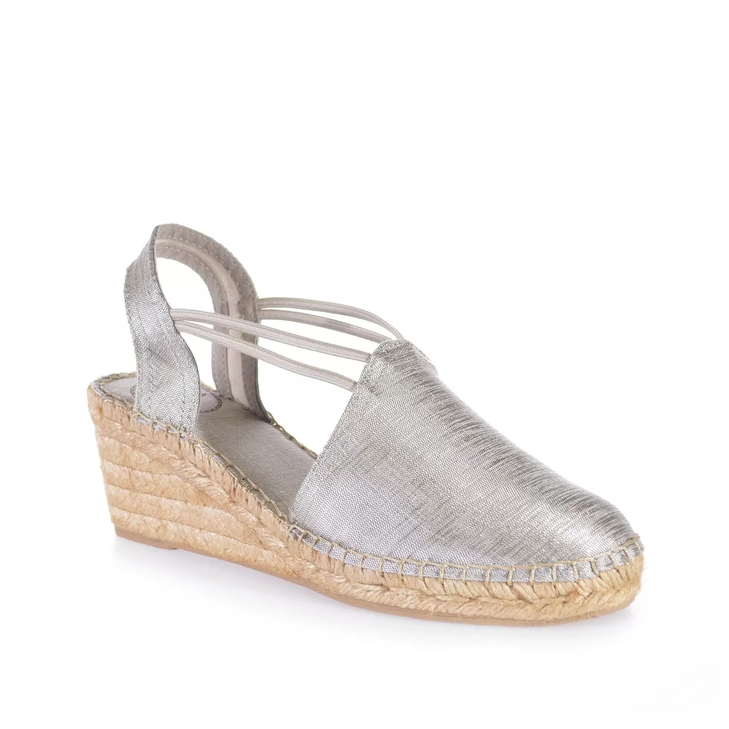 Metallic Cotton Blend Wedge Espadrille for Women - Turia