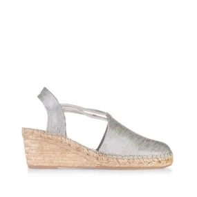 Metallic Cotton Blend Wedge Espadrille for Women - Turia