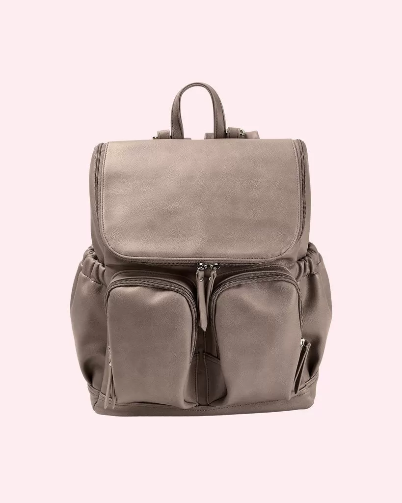 OiOi Signature Nappy Backpack - Taupe Vegan Leather