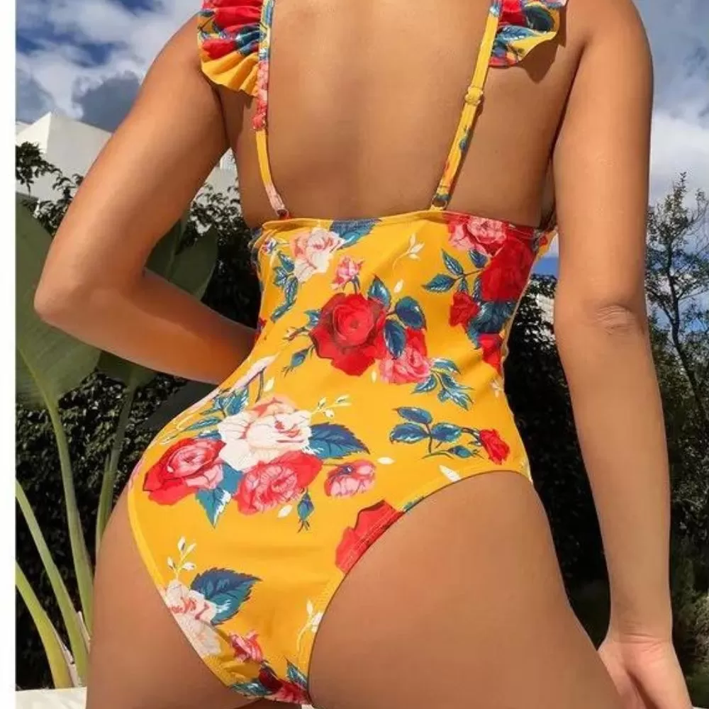 One Piece Swimsuit Sexy V-neck