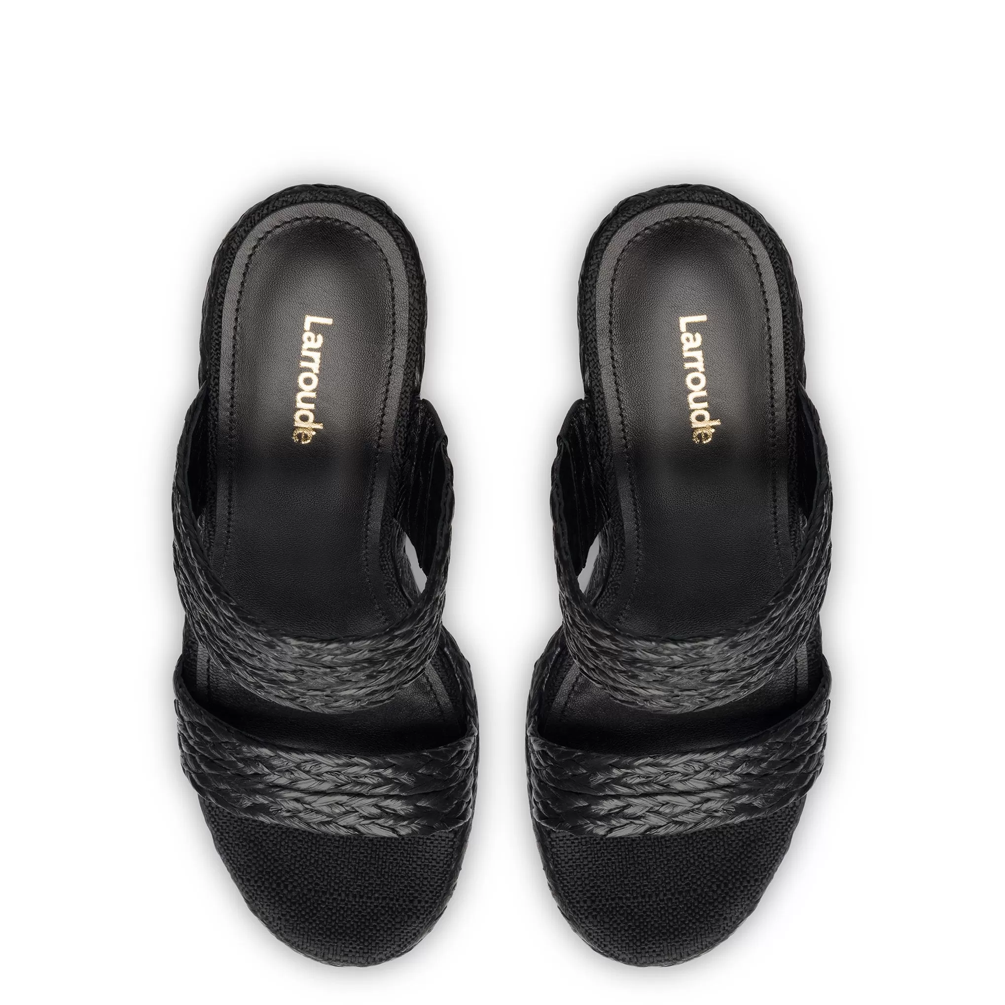 Pamela Wedge In Black Raffia