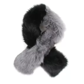 Pollypop Fox Scarf, Black/Grey