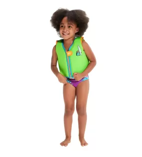 Printed Float Vest Swim Confidence for Tot's - Green & Blue