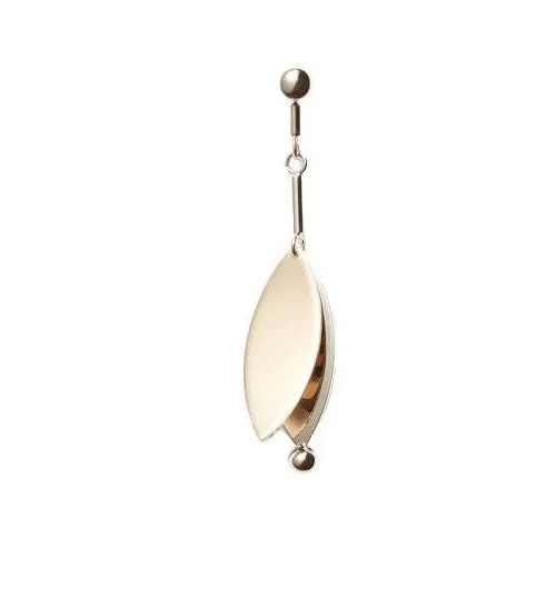 PS Small Leaf Earring, Silver/Gold