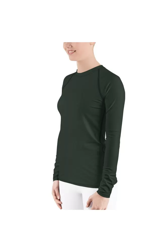 Rose Leaf Green Women's Rash Guard