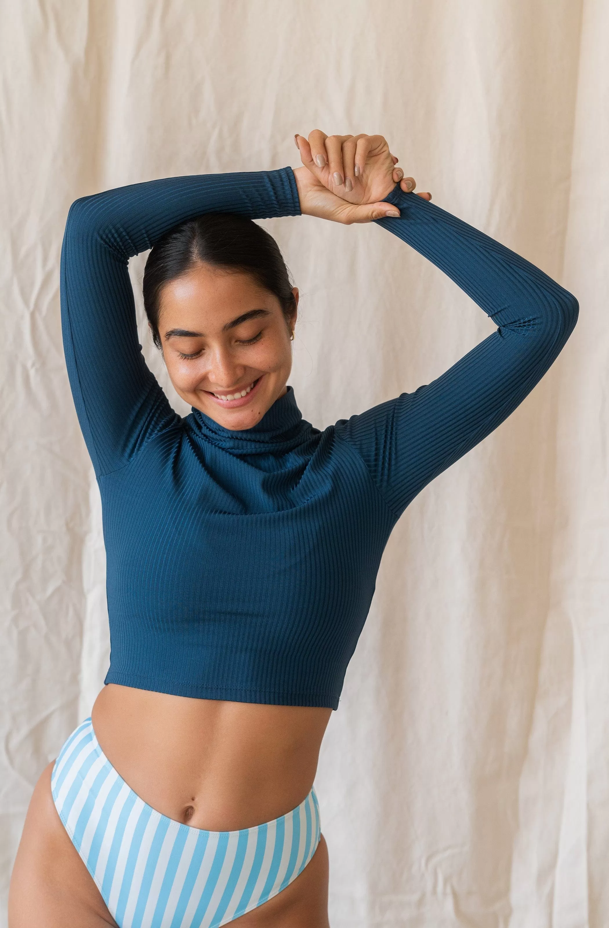 Scorpion ECONYL Eco Rib Sun Crop Top | Indigo