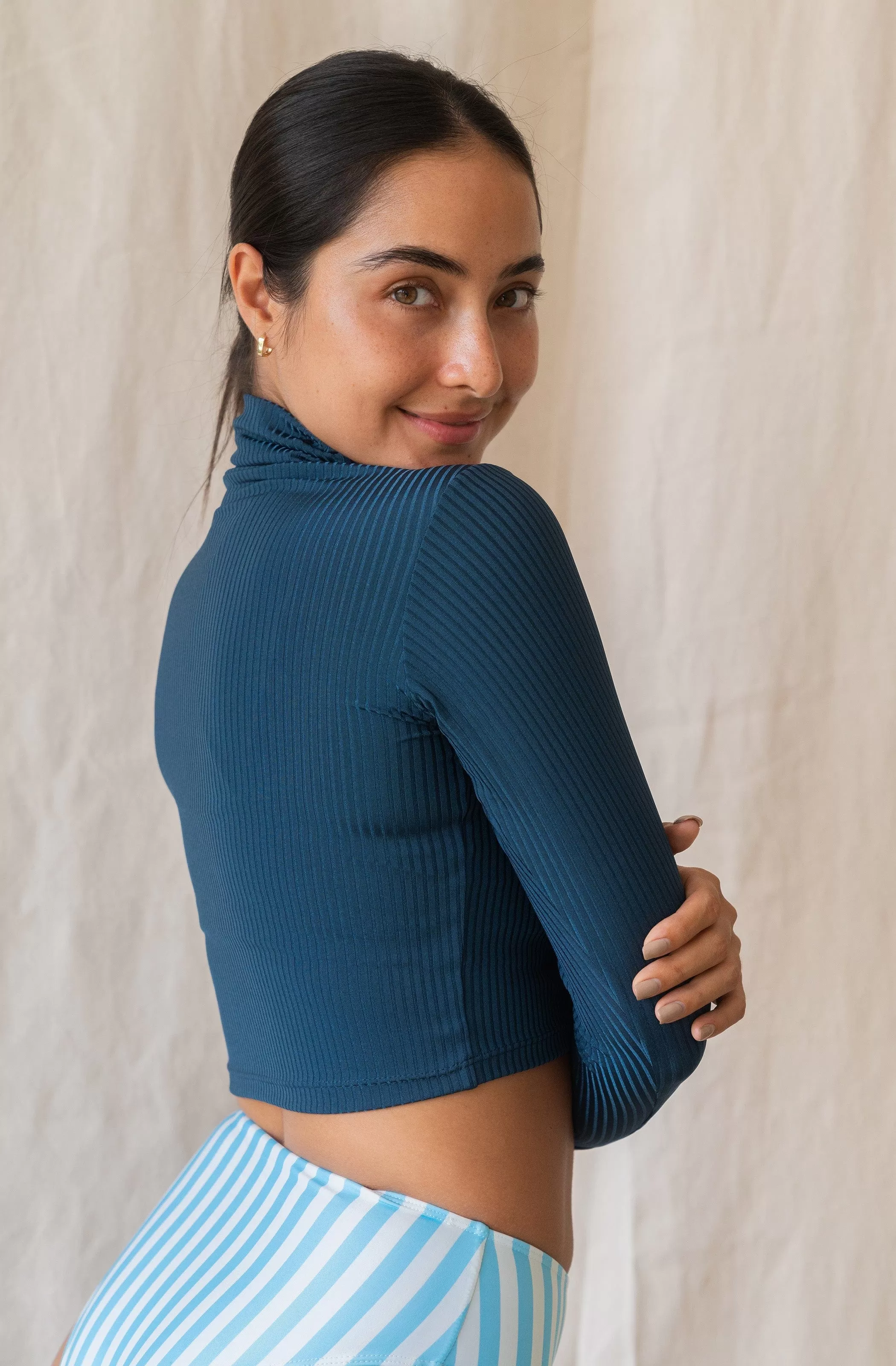 Scorpion ECONYL Eco Rib Sun Crop Top | Indigo