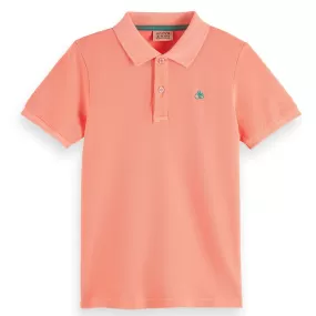 Scotch & Soda Boys Short Sleeve Pique Coral Polo_ 24170557